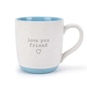 Elanze Designs Love You Friend Speckled Blue 13 ounce Ceramic Coffee Mug