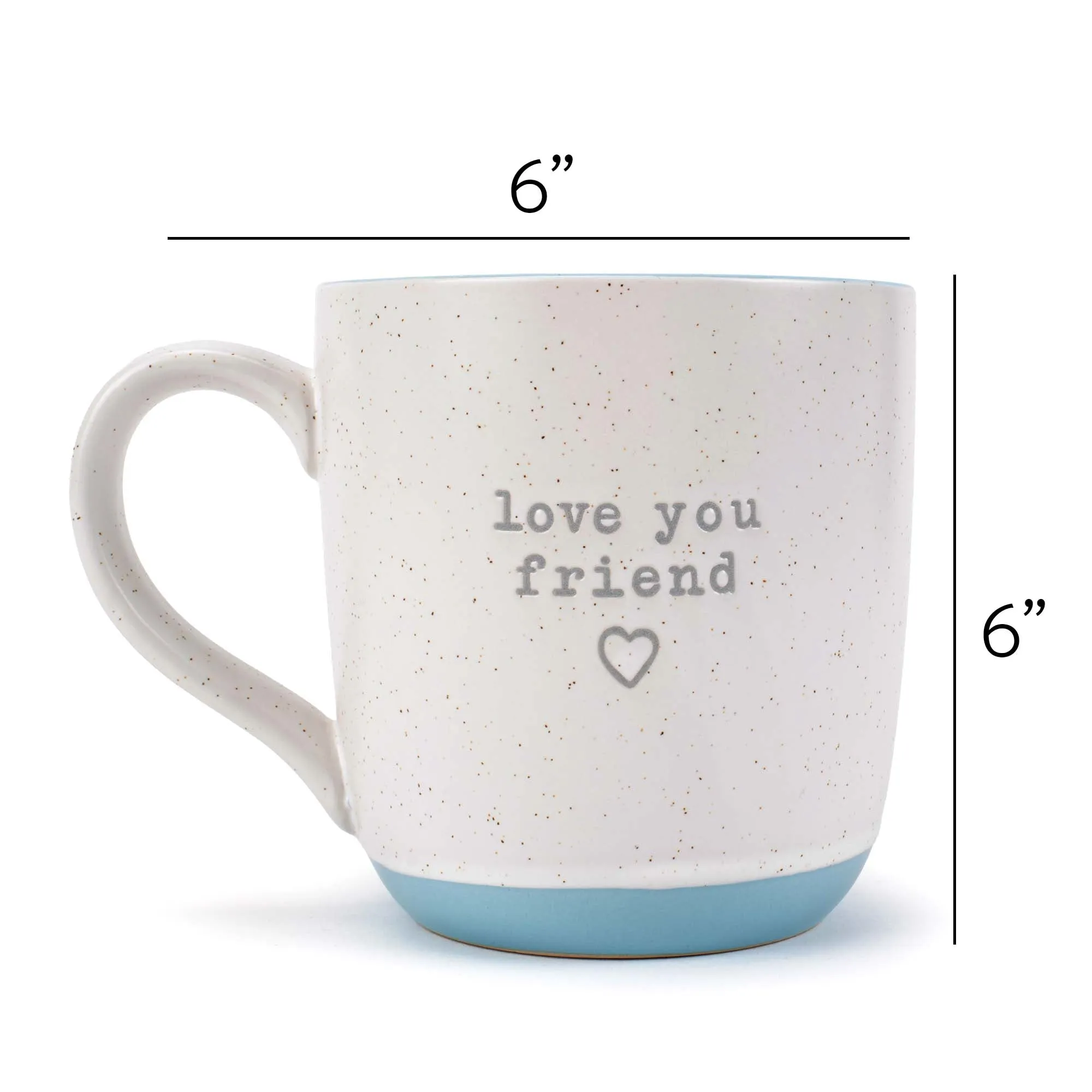 Elanze Designs Love You Friend Speckled Blue 13 ounce Ceramic Coffee Mug