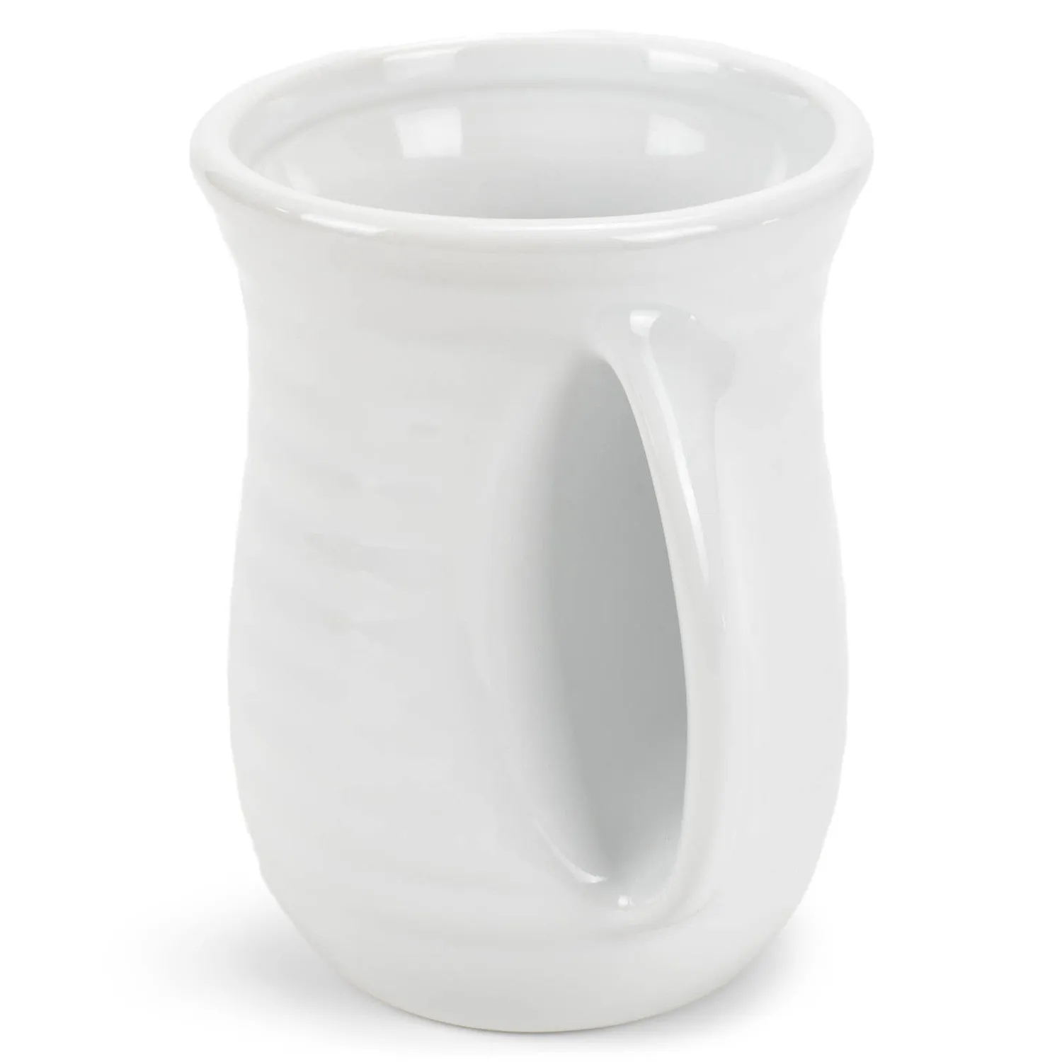 Elanze Designs Ribbed Solid White 14 ounce Ceramic Handwarmer Mug