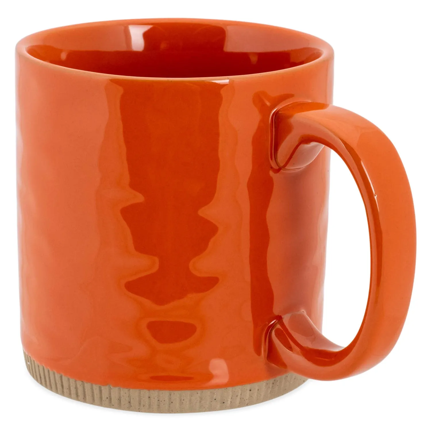 Elanze Designs Solid Burnt Orange 13 ounce Glossy Ceramic Coffee Mugs Pack of 4