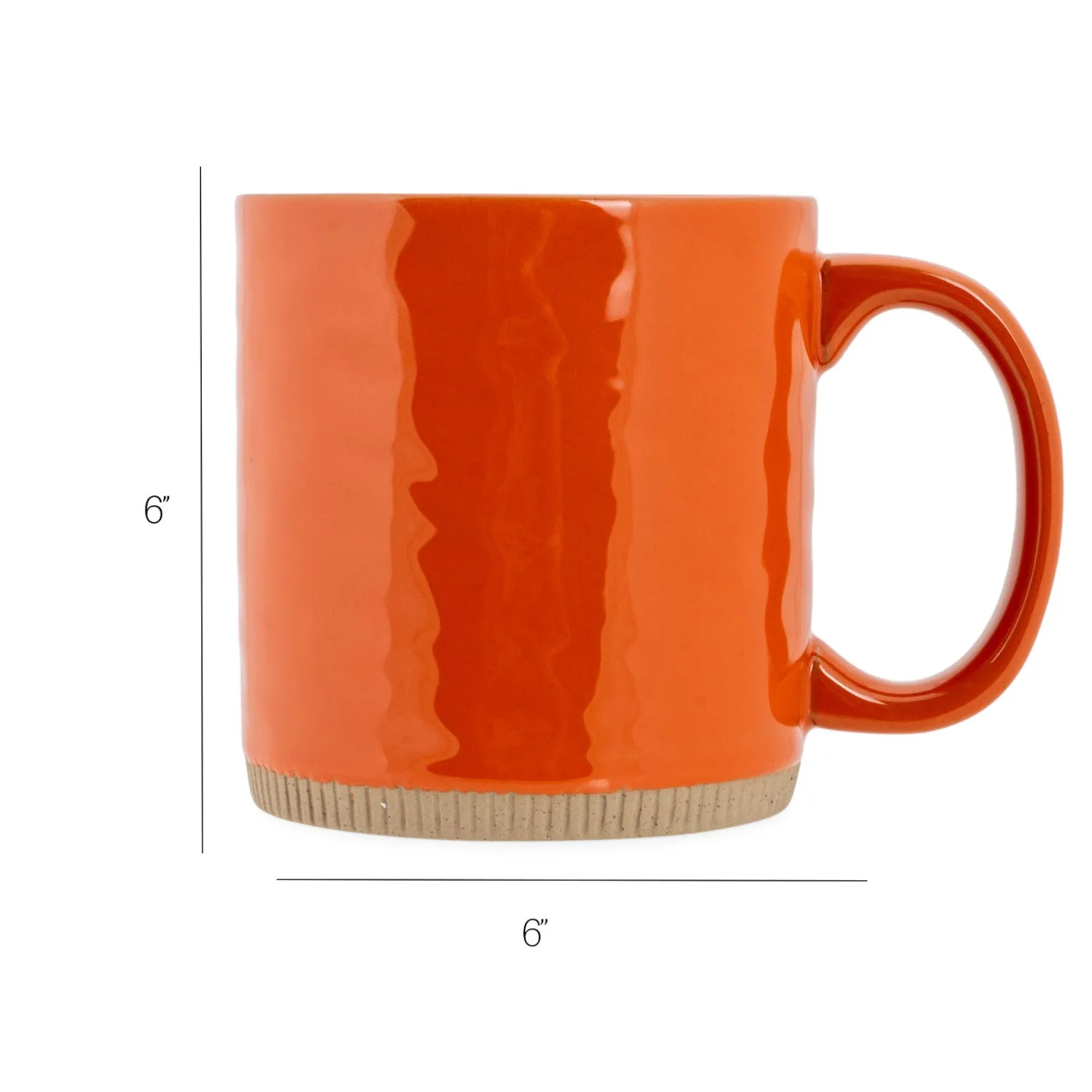 Elanze Designs Solid Burnt Orange 13 ounce Glossy Ceramic Coffee Mugs Pack of 4