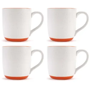 Elanze Designs Typewriter Speckled Orange 13 ounce Ceramic Coffee Mugs Set of 4