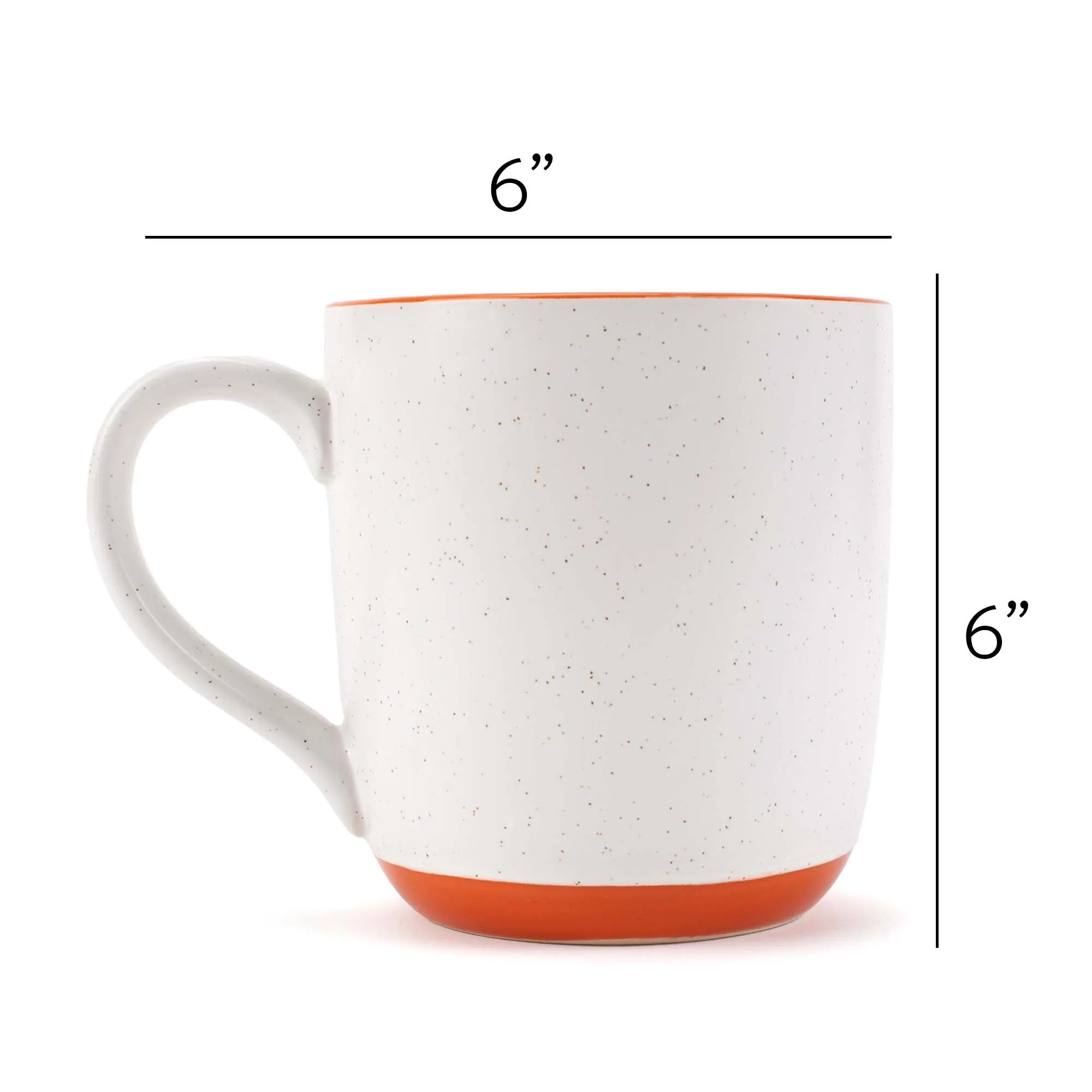 Elanze Designs Typewriter Speckled Orange 13 ounce Ceramic Coffee Mugs Set of 4