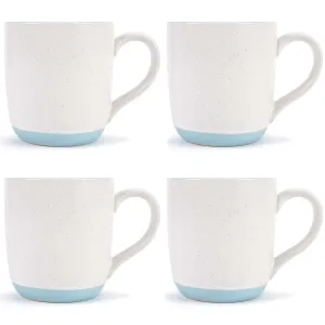 Elanze Designs Typewriter Speckled Pale Blue 13 ounce Ceramic Coffee Mugs Set of 4