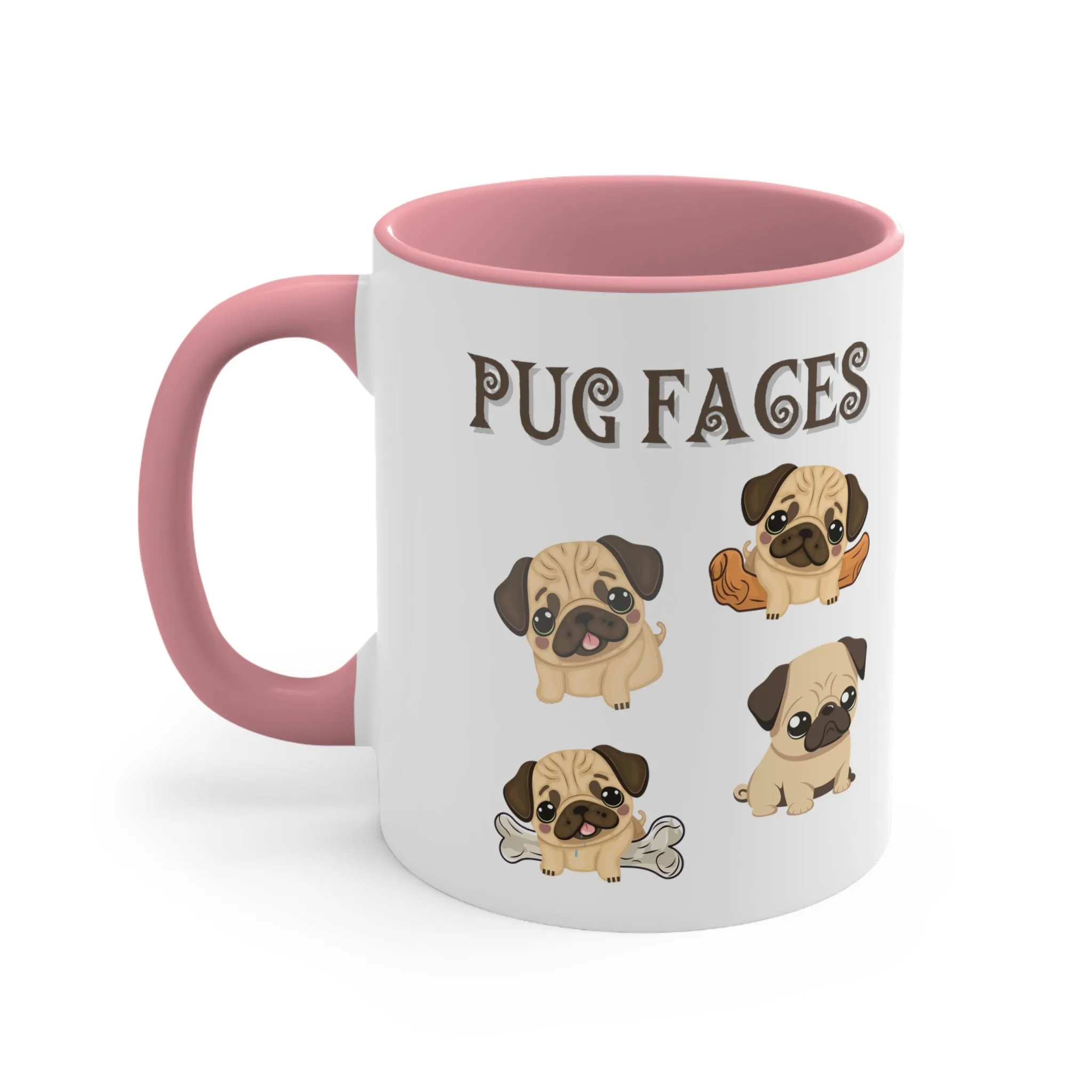 Enjoy this Custom Coffee Mug with Cute Pug Faces comes in  Multi-Colors 11 oz Gifts for Her, Dog lover gifts, dog mug