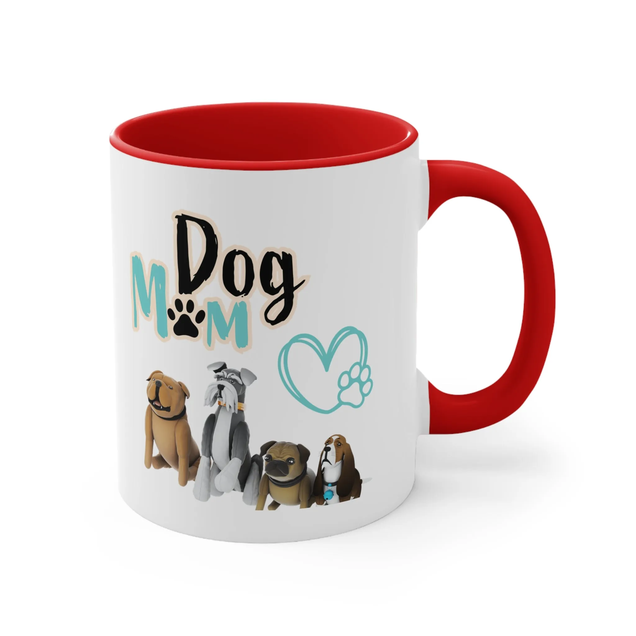 Fantastic Dog Mom with Cute Dogs on Multi-Color Coffee Mug for Dog Owners