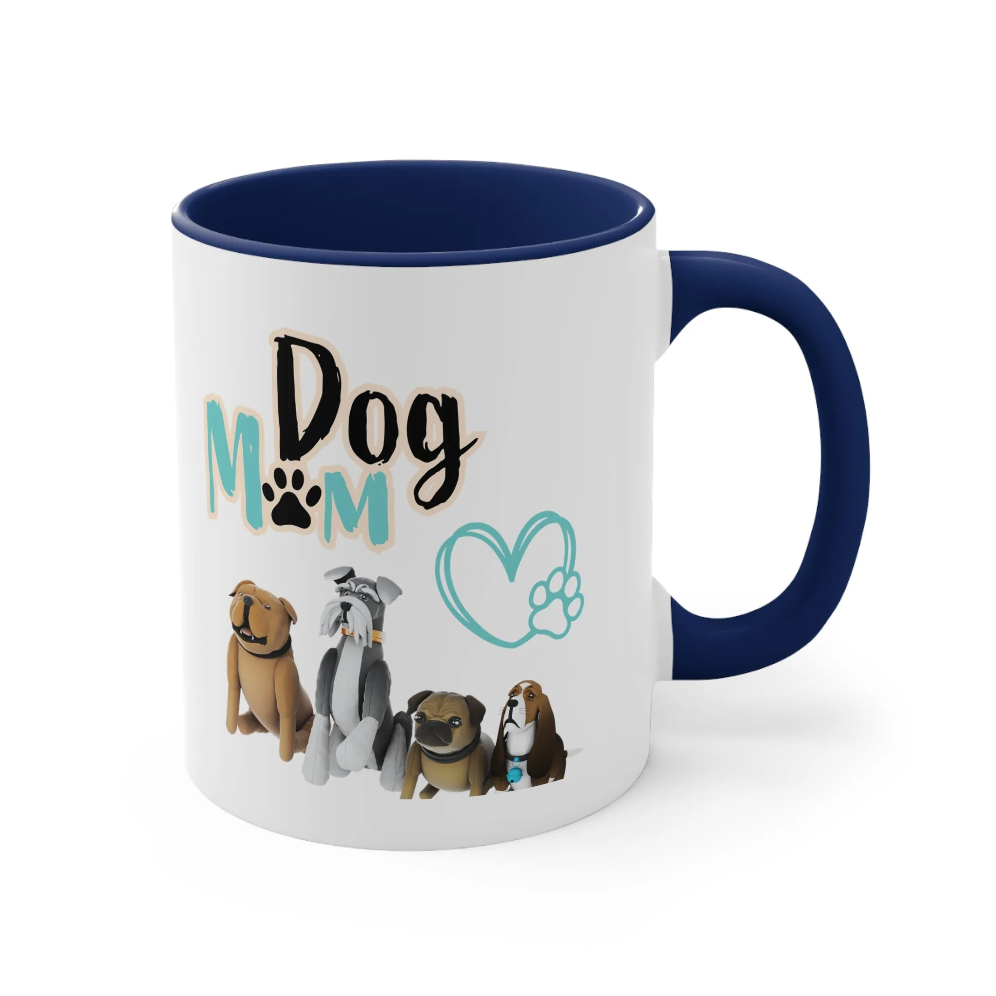 Fantastic Dog Mom with Cute Dogs on Multi-Color Coffee Mug for Dog Owners