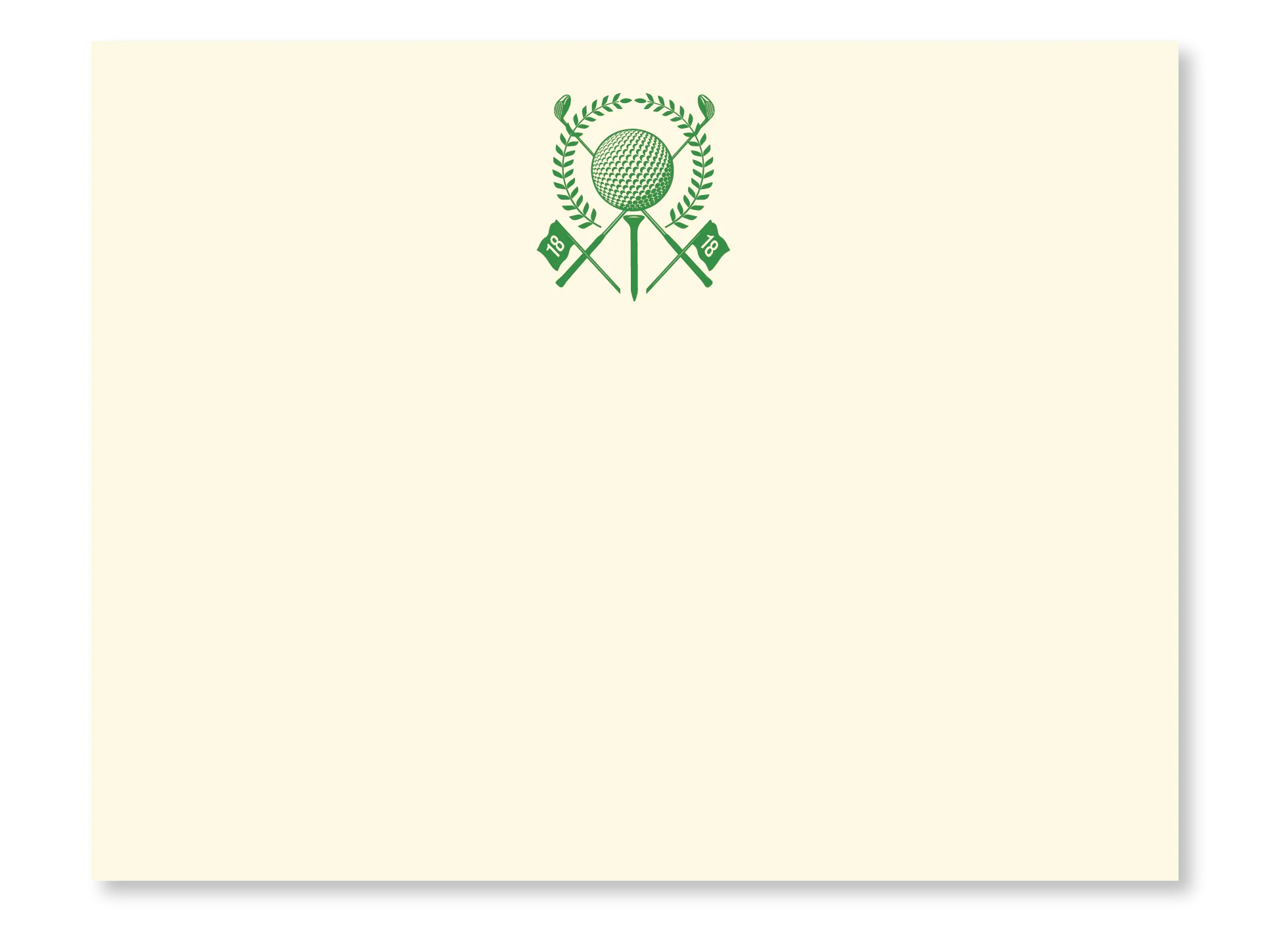 Flat Note Stationery - Golf Crest