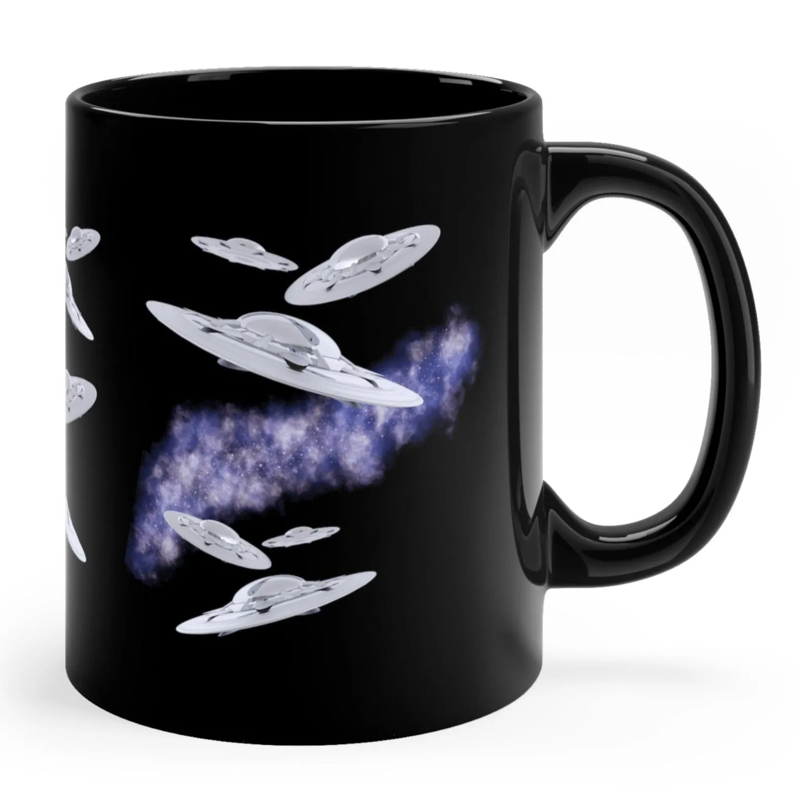 Flying UFO's Black Coffee Tea Mug