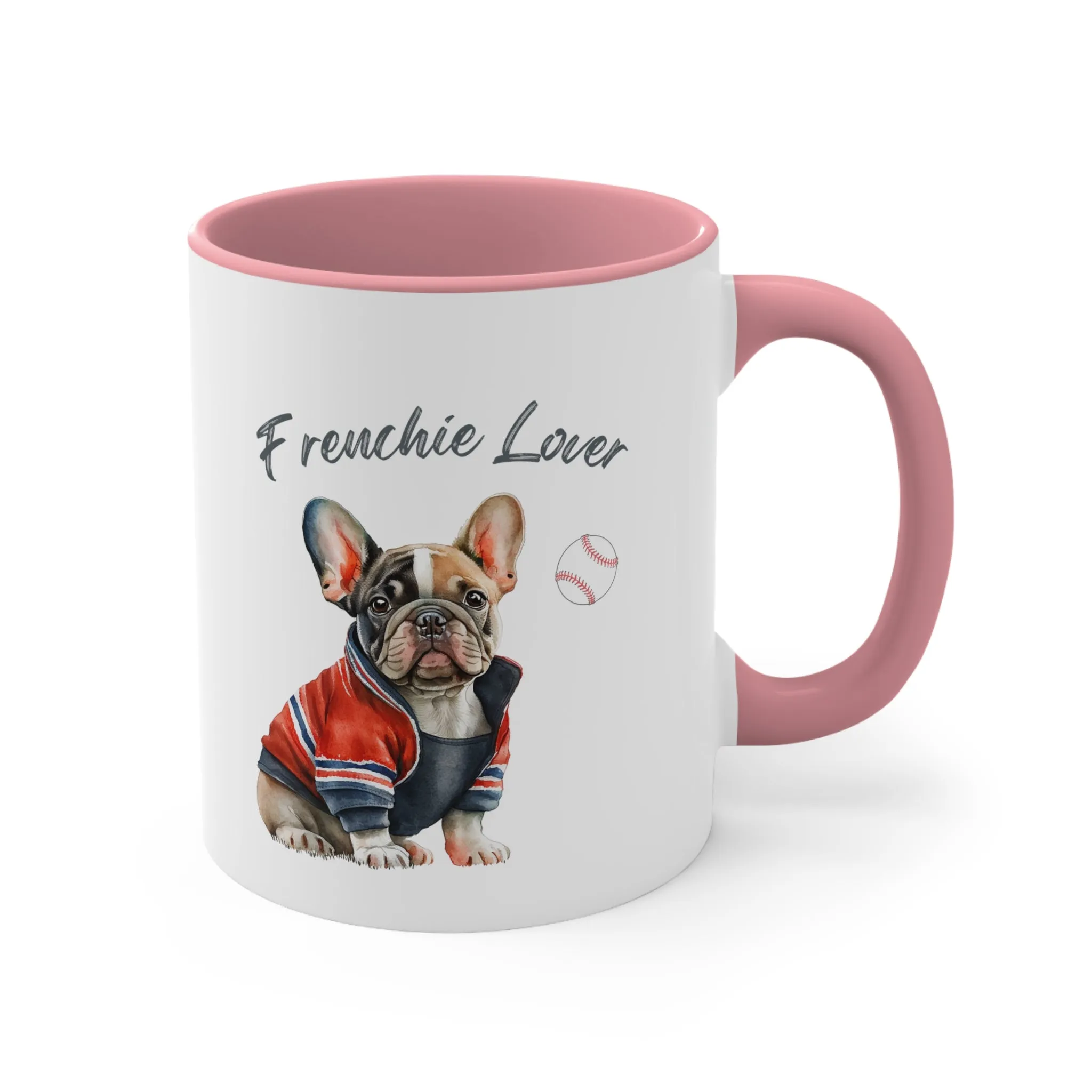 Frenchie Lover with Baseball Multi-Color Coffee Mug for Dog Lovers