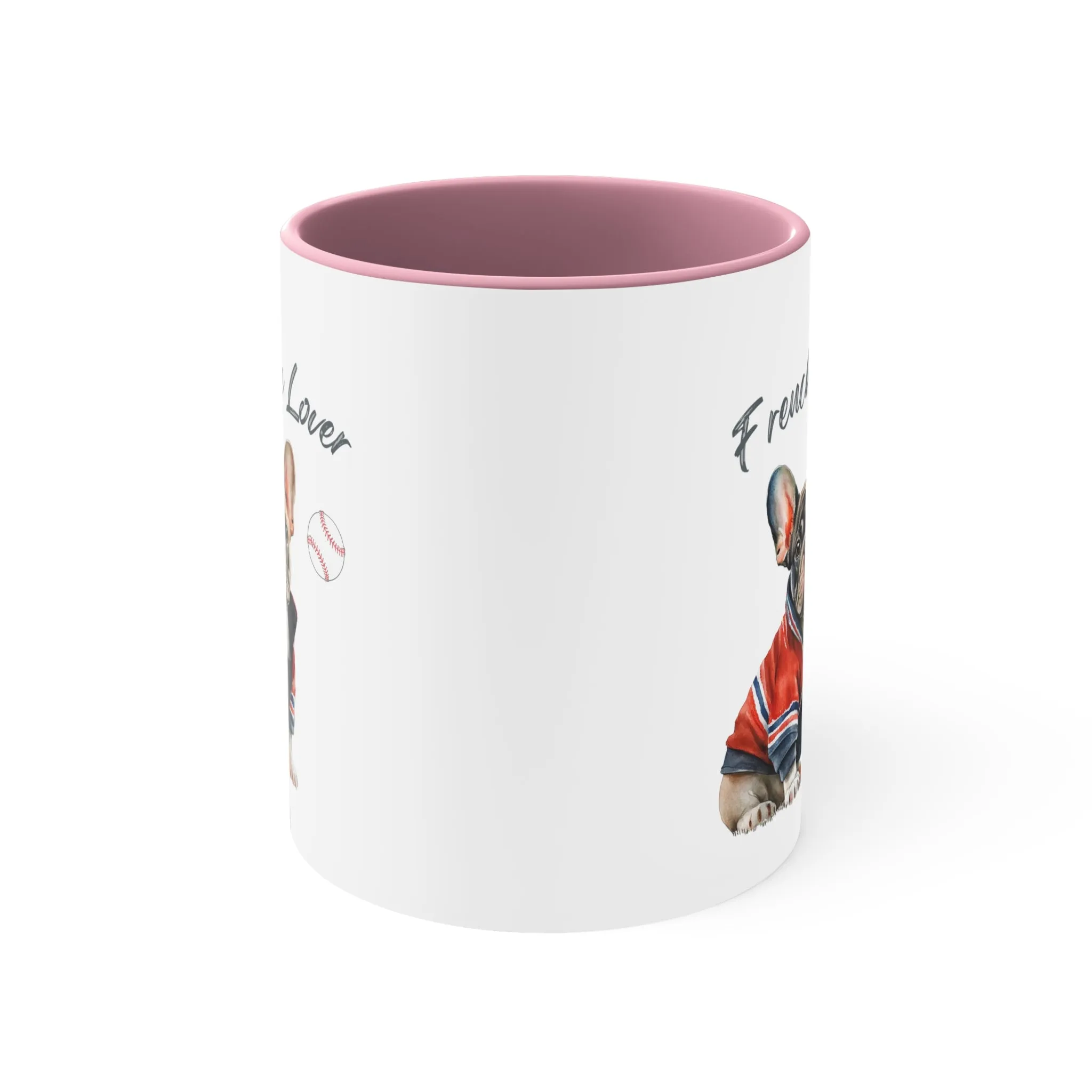 Frenchie Lover with Baseball Multi-Color Coffee Mug for Dog Lovers