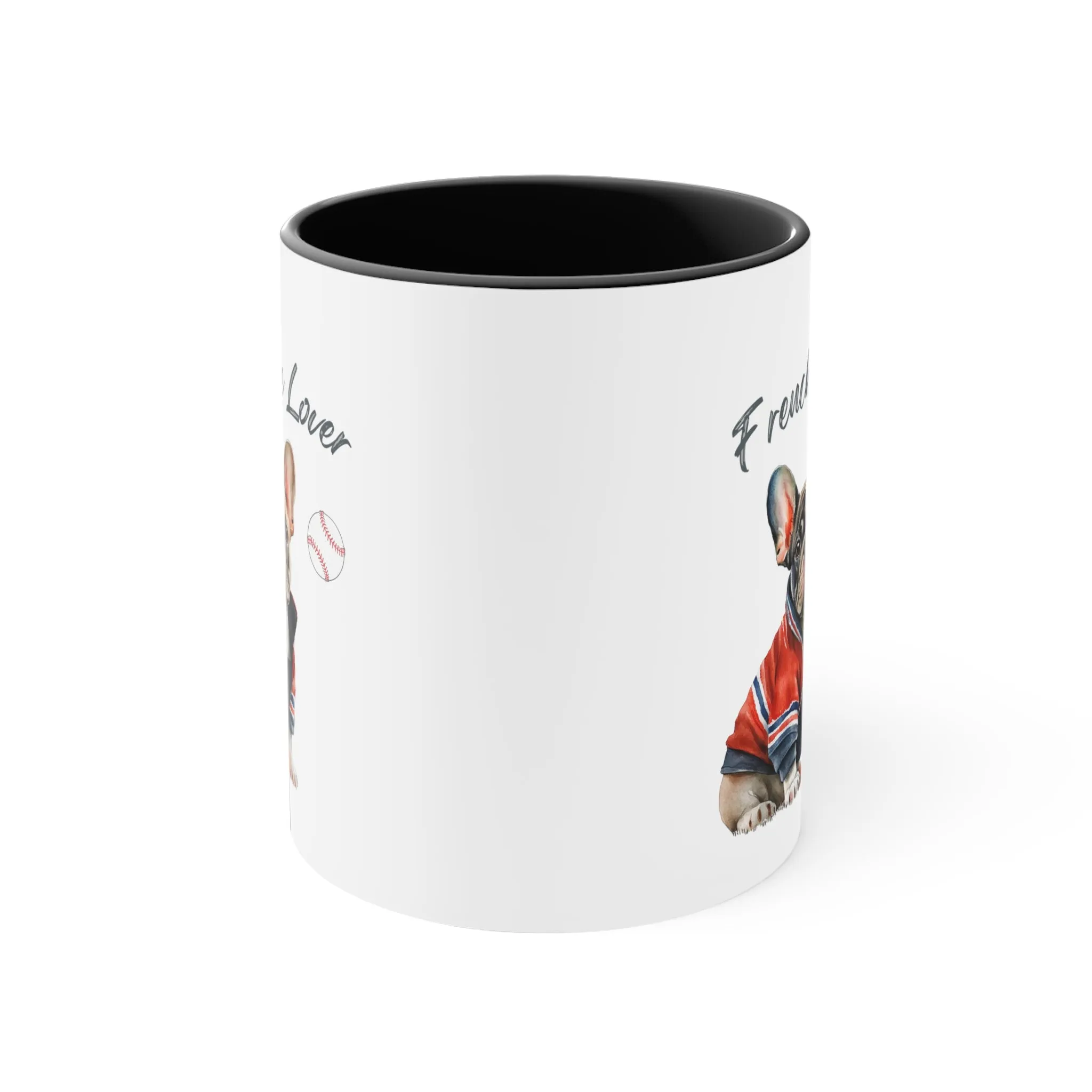 Frenchie Lover with Baseball Multi-Color Coffee Mug for Dog Lovers