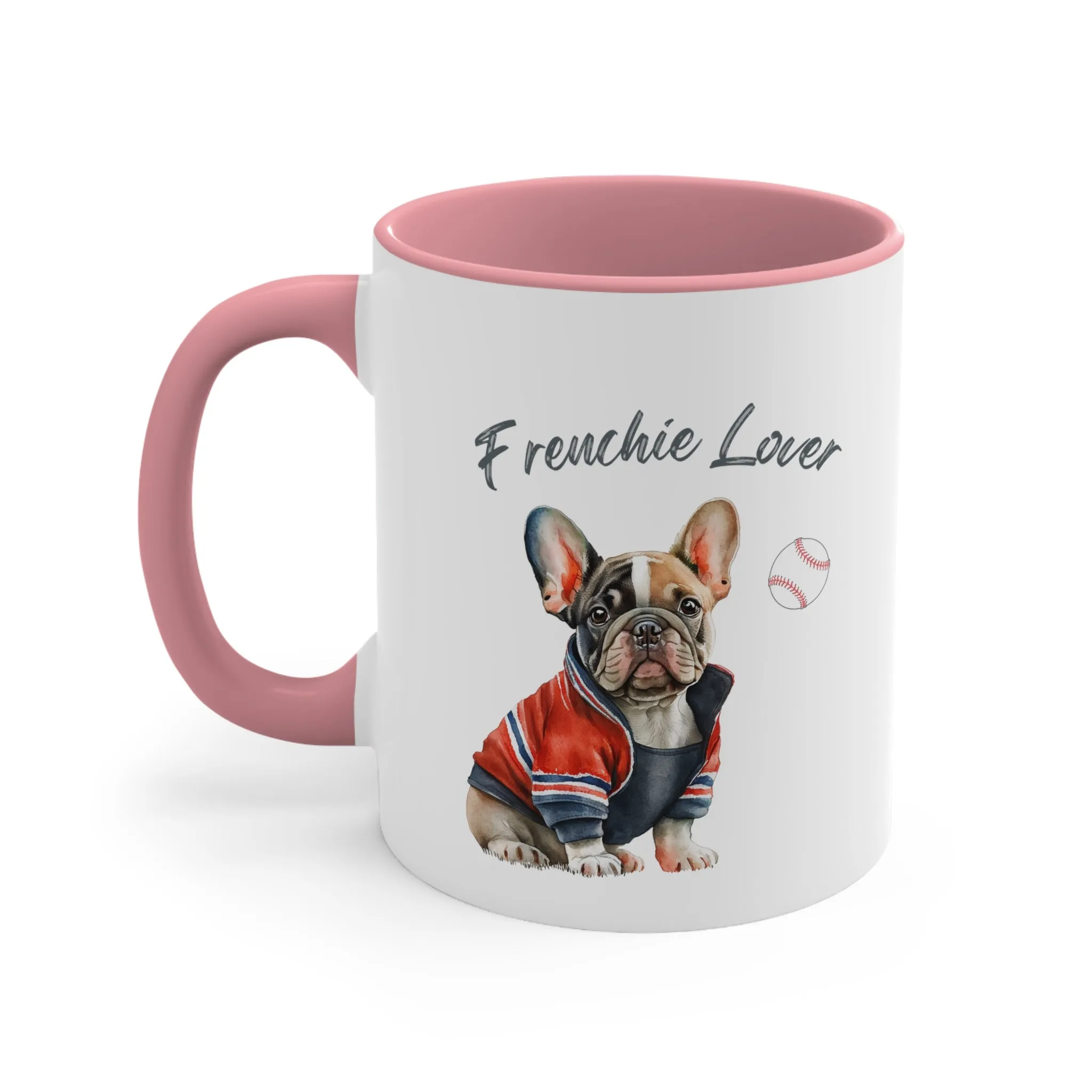 Frenchie Lover with Baseball Multi-Color Coffee Mug for Dog Lovers