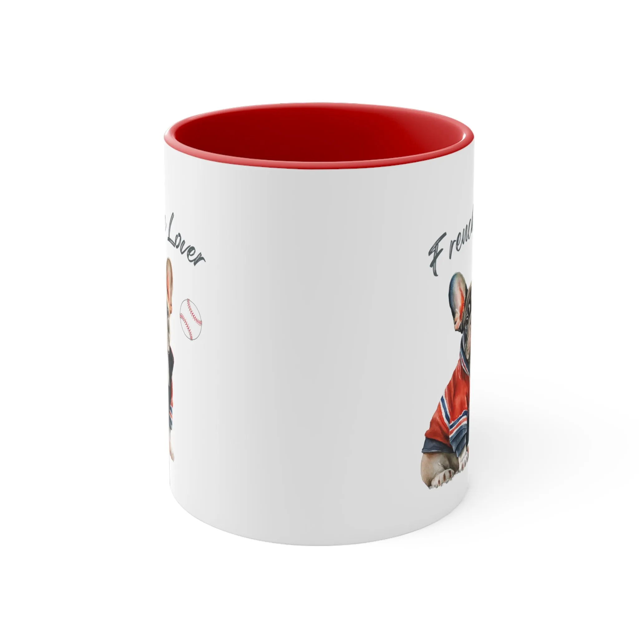 Frenchie Lover with Baseball Multi-Color Coffee Mug for Dog Lovers