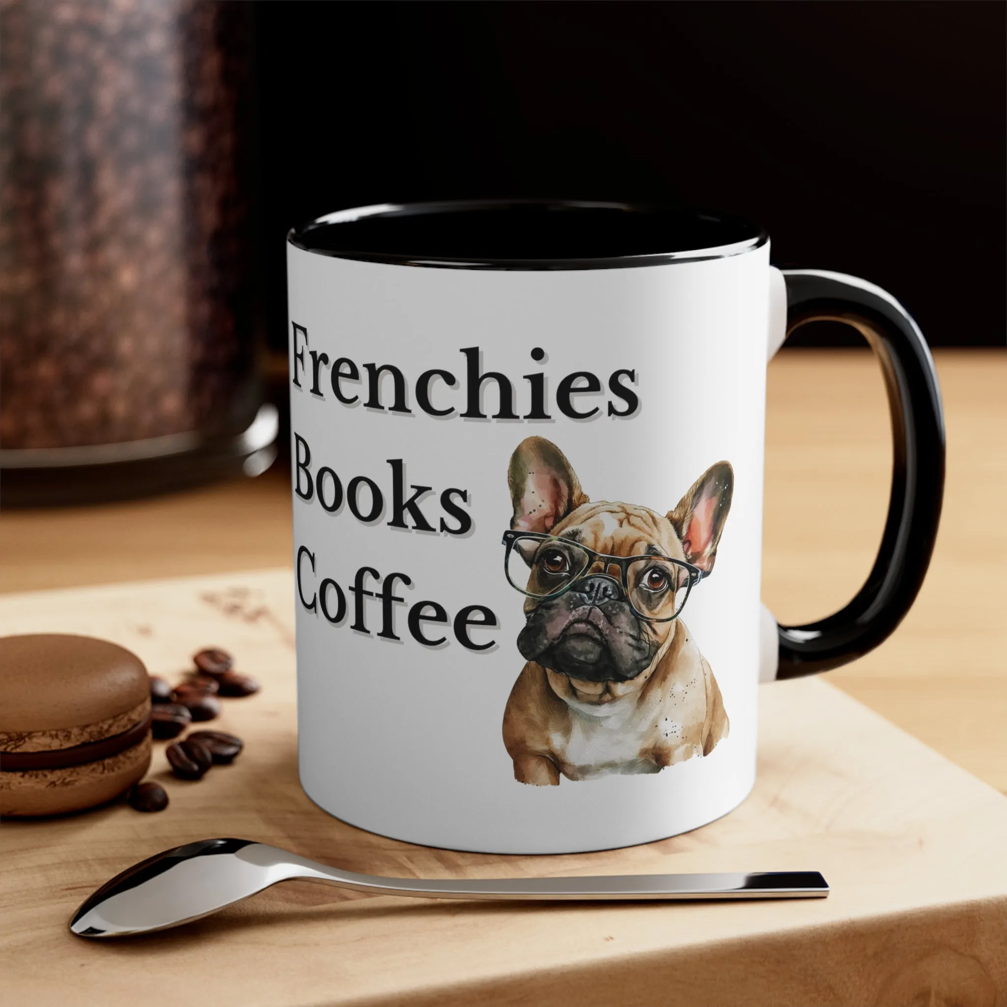 Frenchies,Books and Coffee Custom Coffee Mug with Multi-Colors