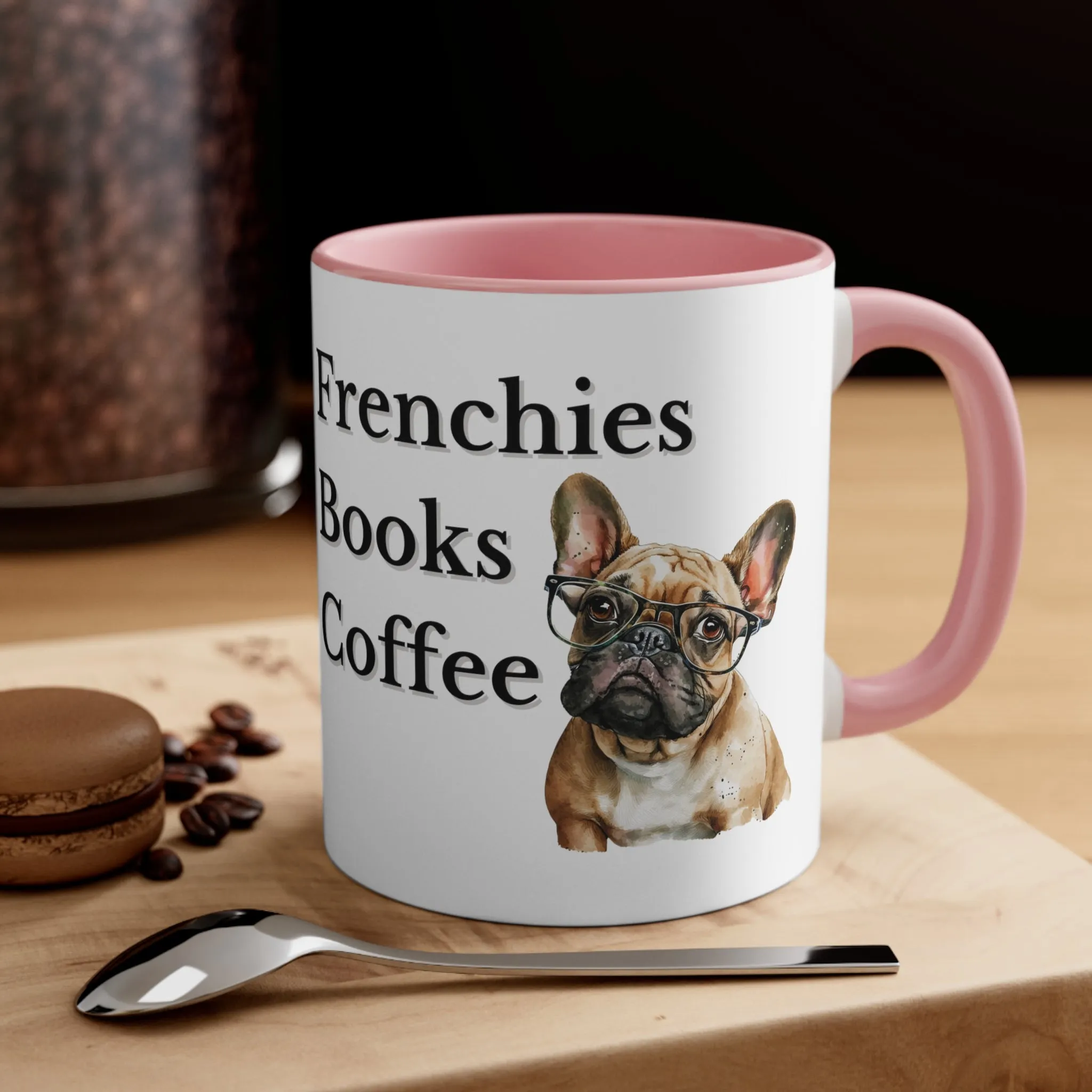 Frenchies,Books and Coffee Custom Coffee Mug with Multi-Colors