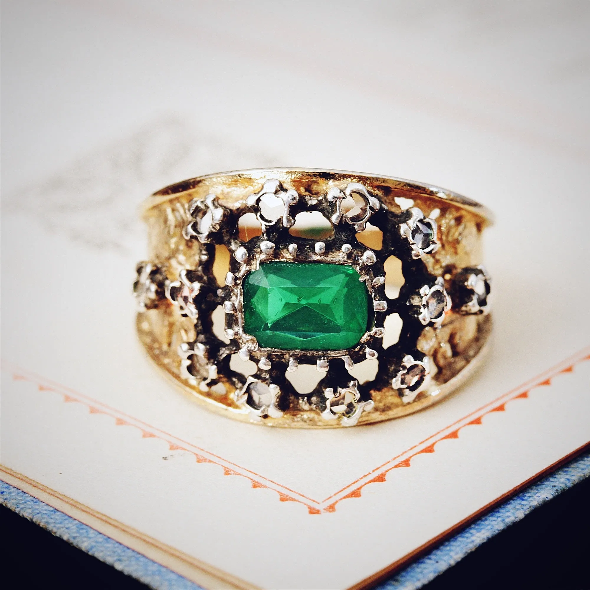 Georgian Style Paste & Rose Cut Diamond Band Ring