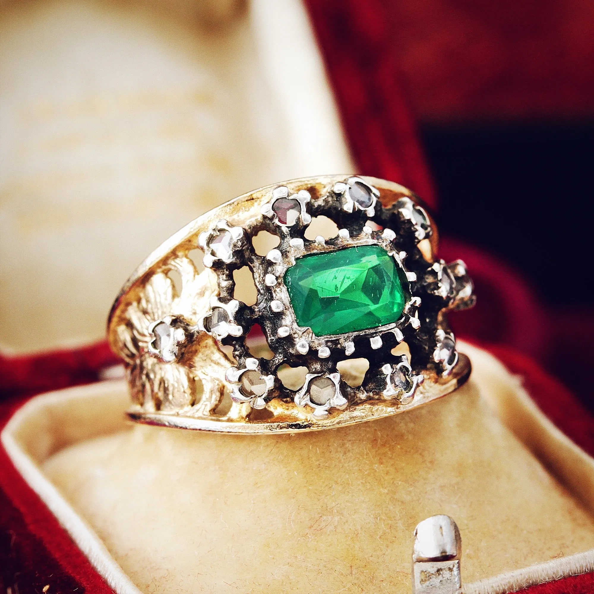 Georgian Style Paste & Rose Cut Diamond Band Ring