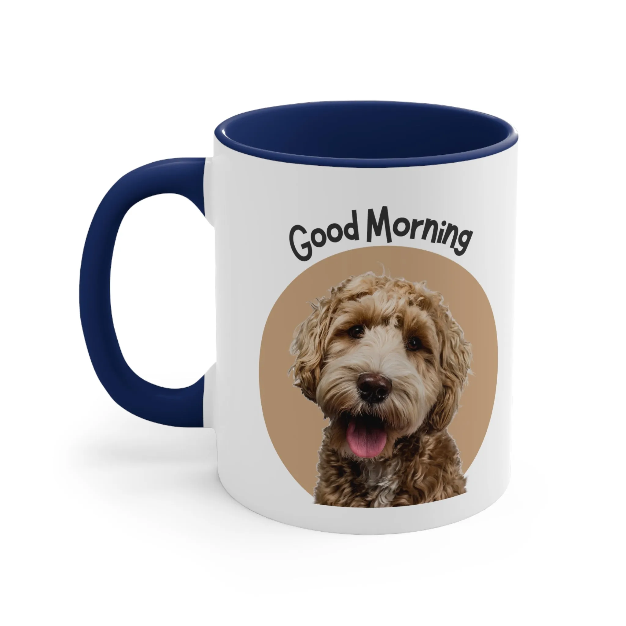 Good Morning Custom Golden Doodle Coffee Mug, 11oz Multi Colors, Dog Lover, Pet Owners,