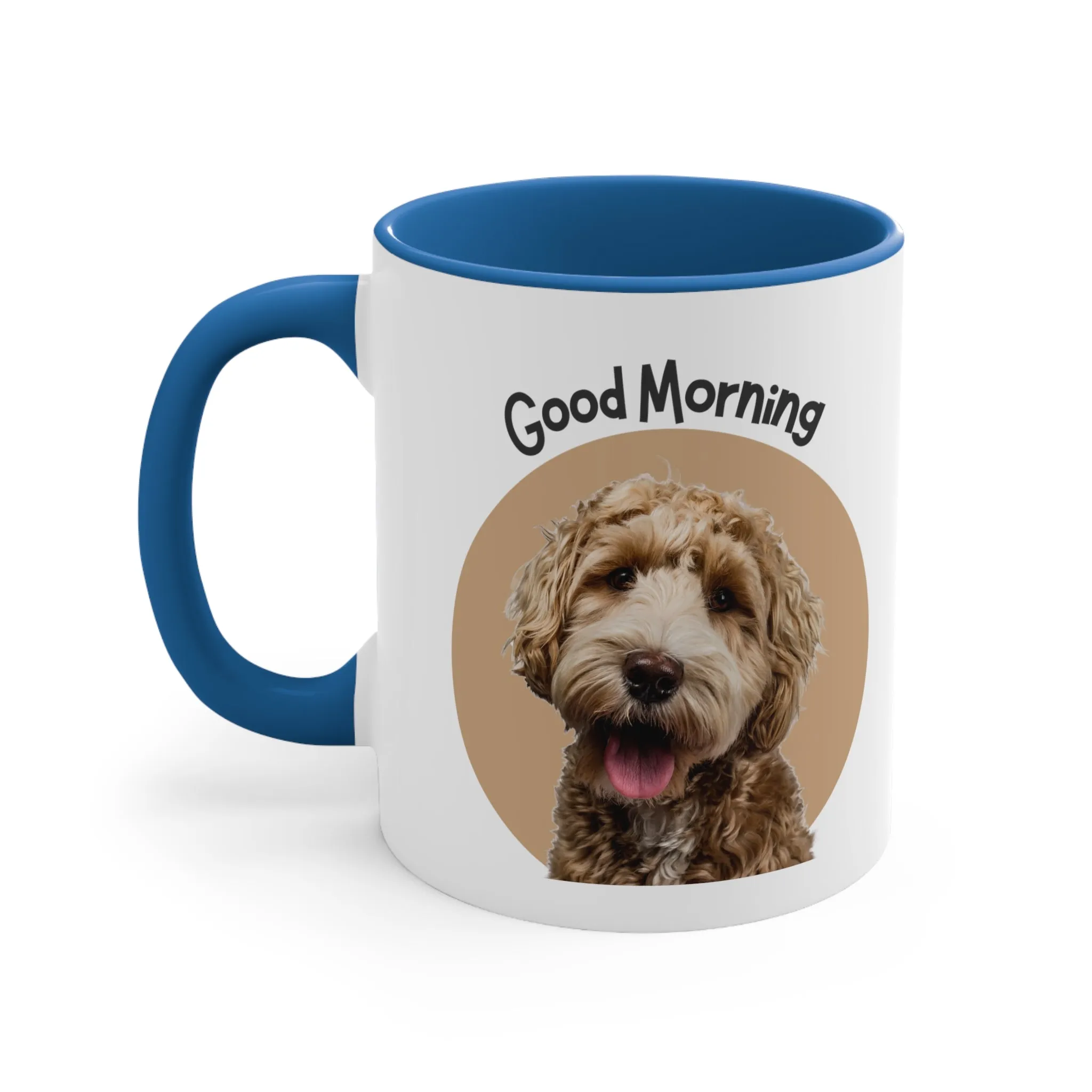 Good Morning Custom Golden Doodle Coffee Mug, 11oz Multi Colors, Dog Lover, Pet Owners,