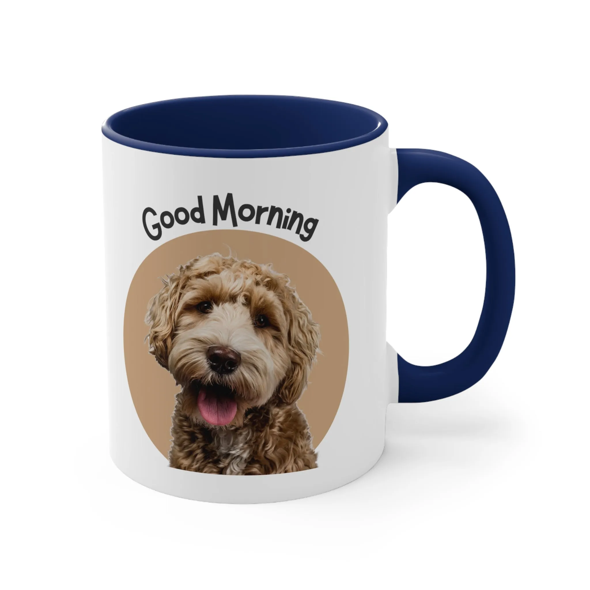 Good Morning Custom Golden Doodle Coffee Mug, 11oz Multi Colors, Dog Lover, Pet Owners,