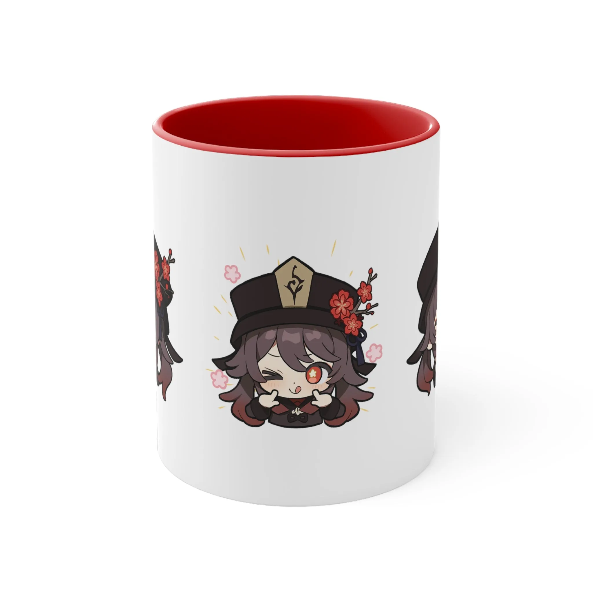 Hutao Genshin Impact Accent Coffee Mug, 11oz Cups Mugs Cup Gift For Gamer Gifts Game Anime Fanart Fan Birthday Valentine's Christmas