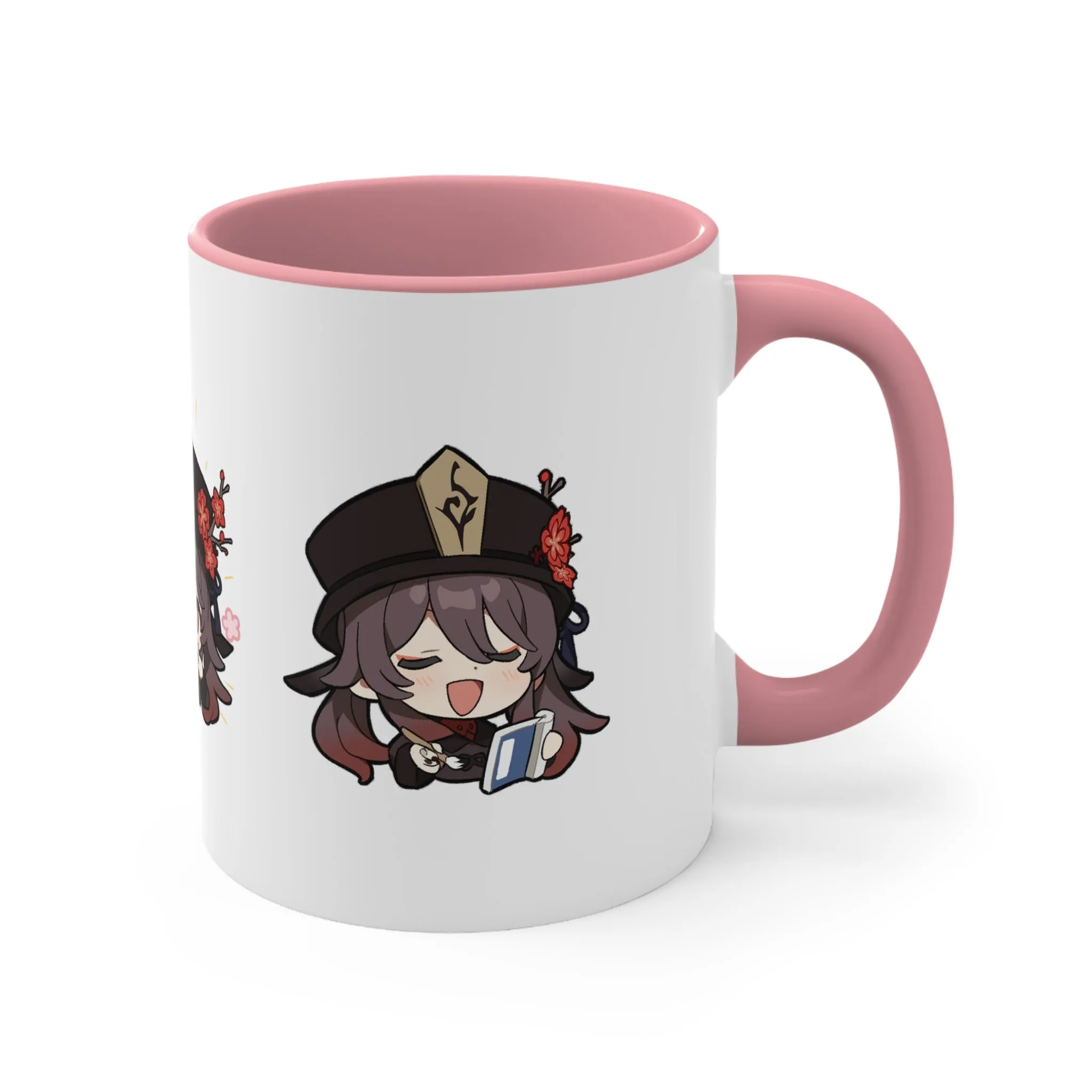 Hutao Genshin Impact Accent Coffee Mug, 11oz Cups Mugs Cup Gift For Gamer Gifts Game Anime Fanart Fan Birthday Valentine's Christmas