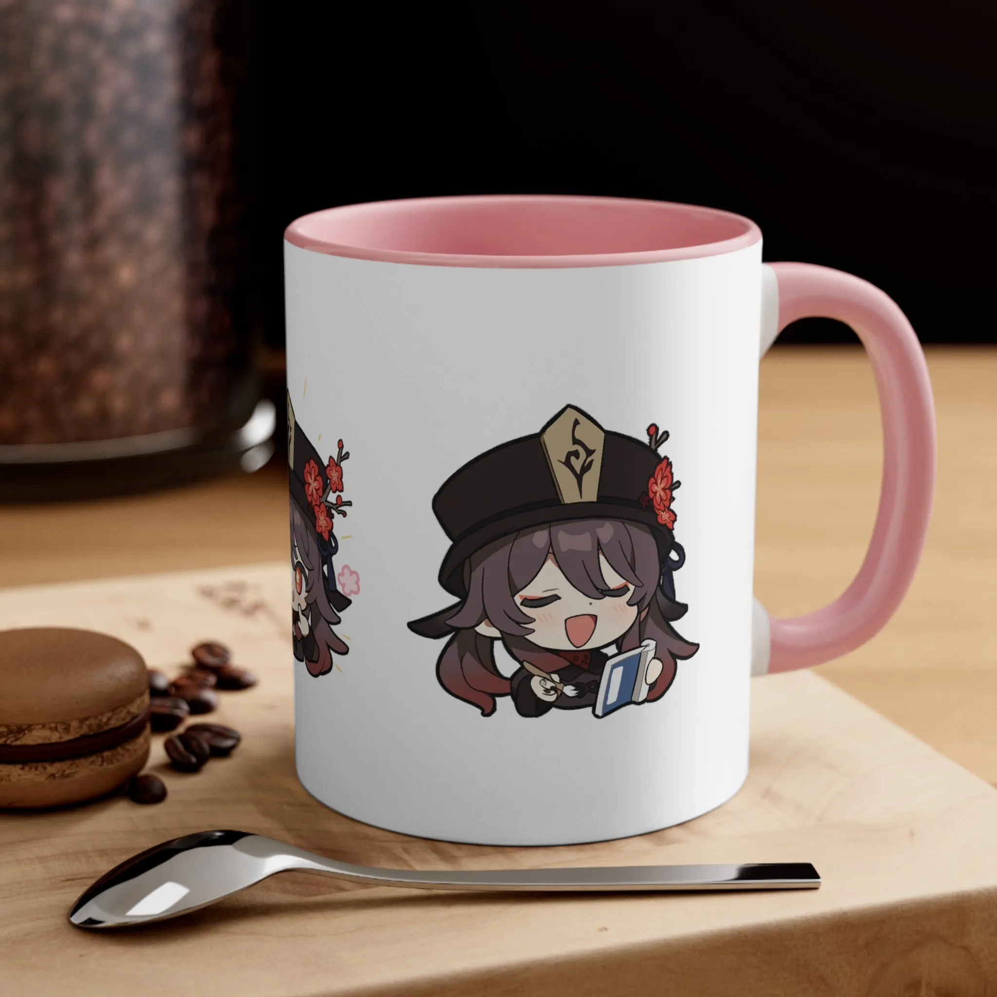 Hutao Genshin Impact Accent Coffee Mug, 11oz Cups Mugs Cup Gift For Gamer Gifts Game Anime Fanart Fan Birthday Valentine's Christmas