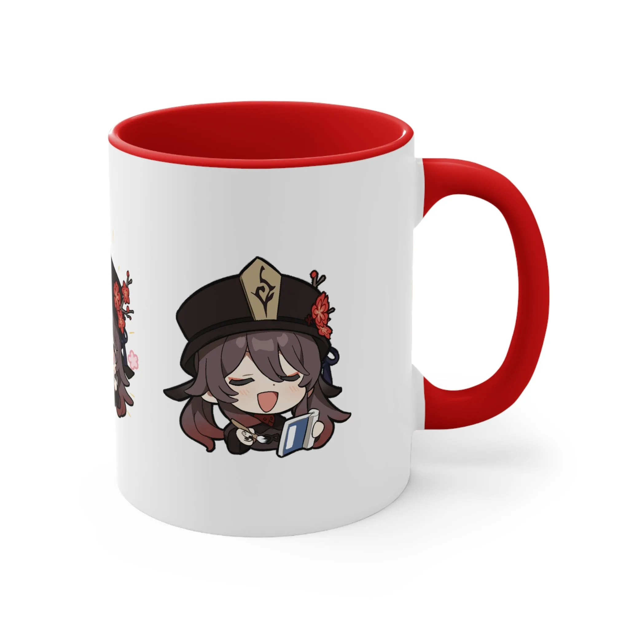 Hutao Genshin Impact Accent Coffee Mug, 11oz Cups Mugs Cup Gift For Gamer Gifts Game Anime Fanart Fan Birthday Valentine's Christmas