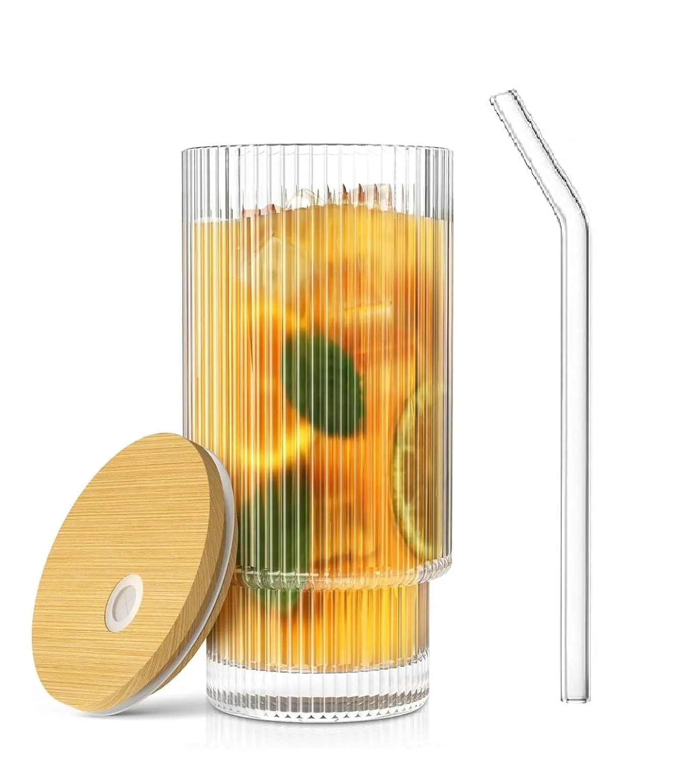 KiKiluxxa Glass Coffee Mug With Straw Green Tea Sipper Tumbler Mug With Lid - Pack Of 1- Travel Mug,Drinking Glass,Glass Sipper,Mason Jar,Can Sipper,Milk Mug,Juice Cup(Pattaya Can 1),300 ML