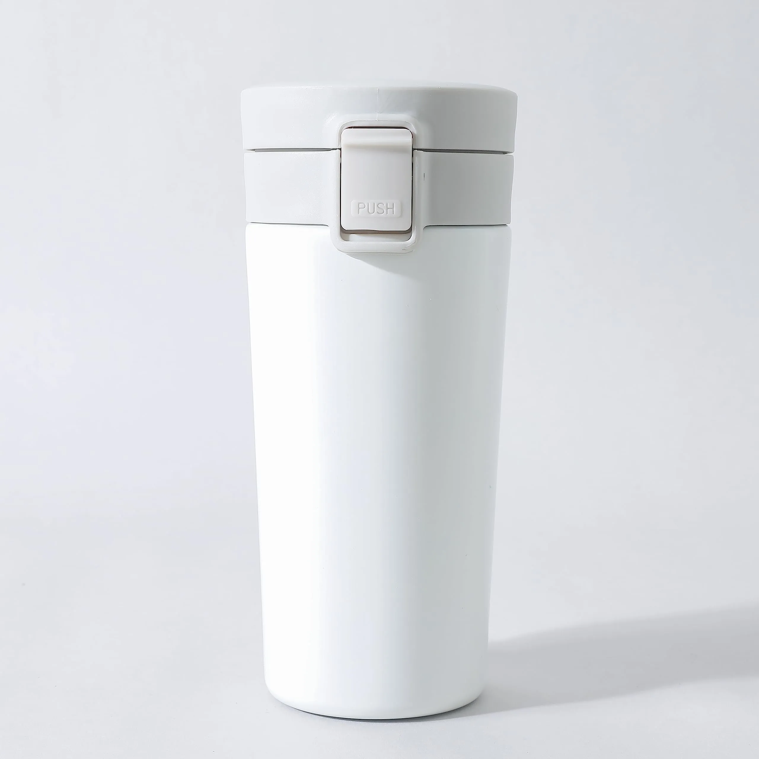 Kuber Industries Stainless Steel Insulated Coffee Tumbler with Sipper Lid 380 ML (White)