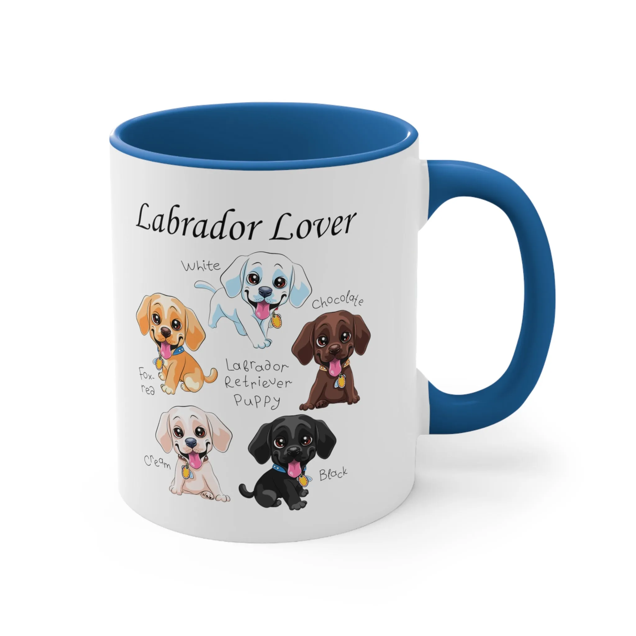 Labrador Love in Every Sip - Personalized 11 oz Multi-Color Coffee Mugs for Dog Lovers