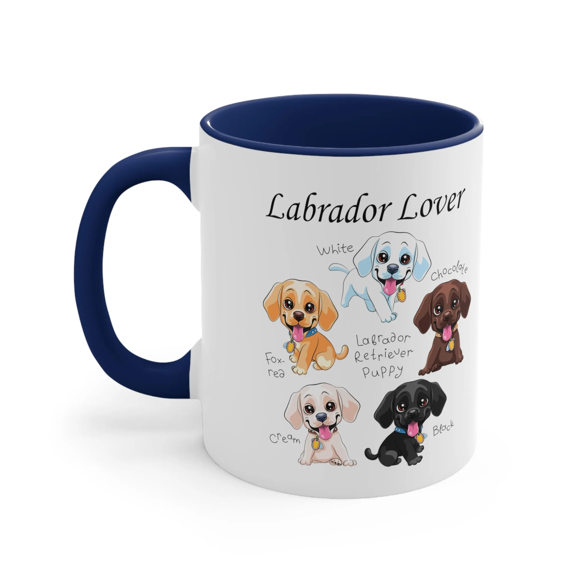 Labrador Love in Every Sip - Personalized 11 oz Multi-Color Coffee Mugs for Dog Lovers