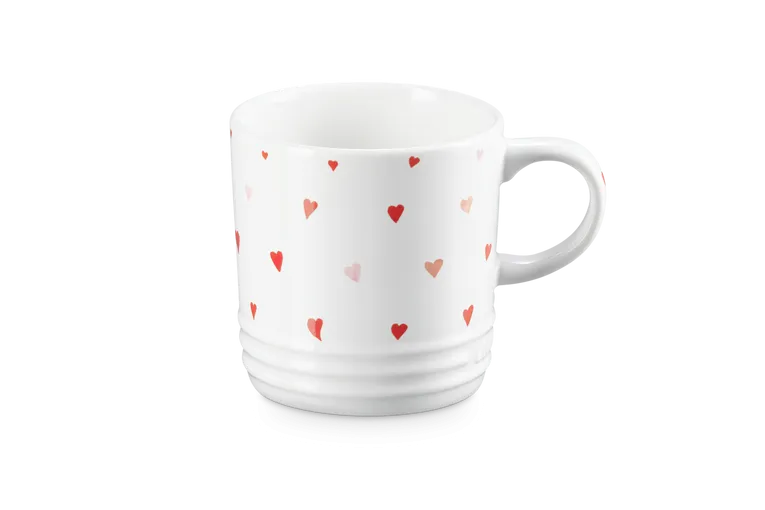 Le Creuset Stoneware Mug White with Hearts 350ml