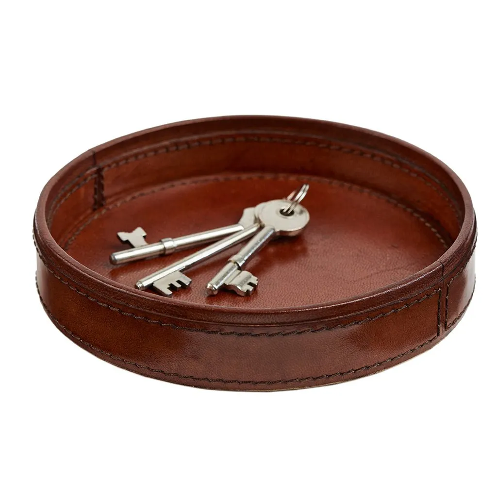 Leather Coin Tray Round