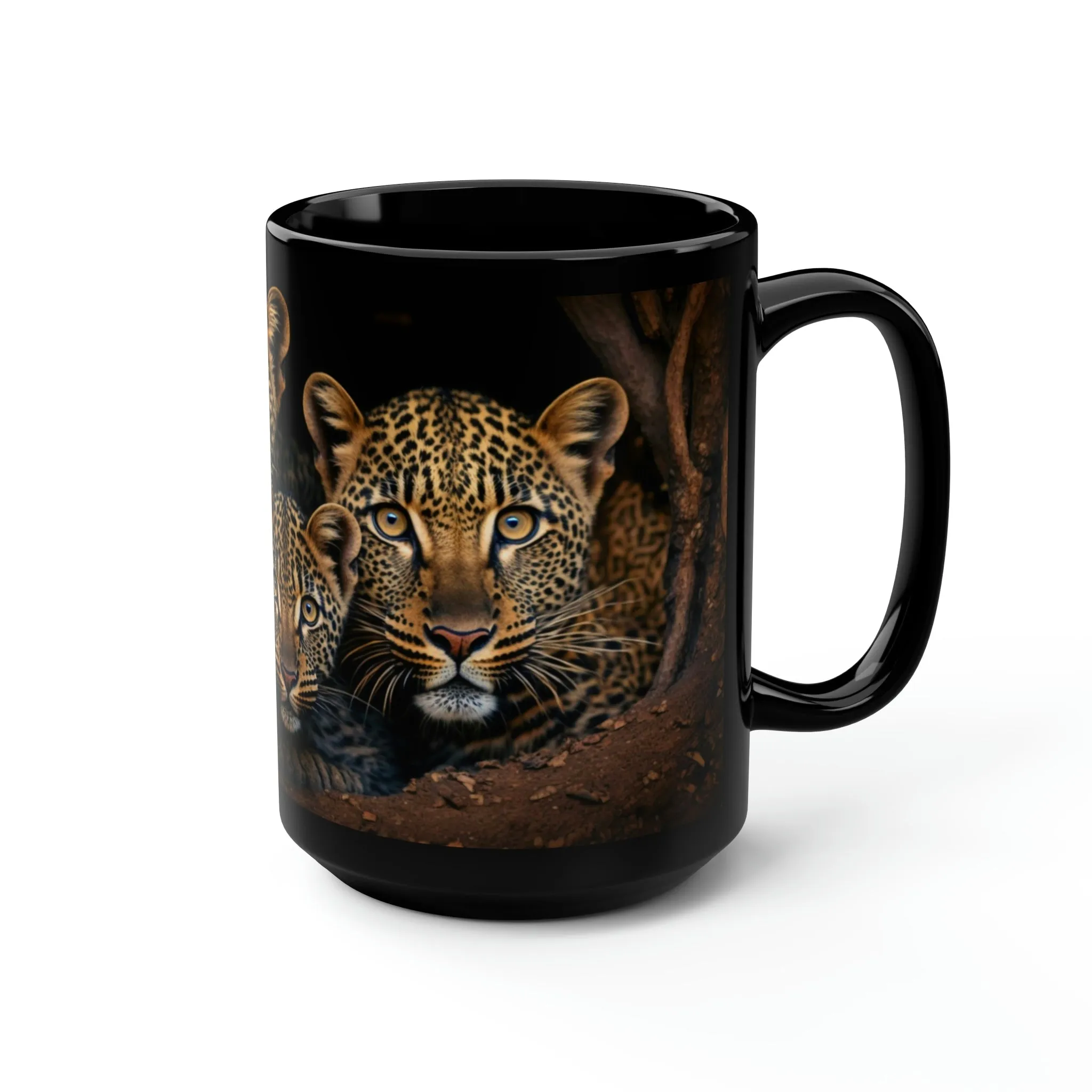 Leopard Family - 15 oz Coffee Mug - leopard Mug, leopard Coffee Mug, leopard Gift, leopard Gifts, leopard Coffee Mug, leopard Lover Gift, leopard Lover Gifts, Safari Gift