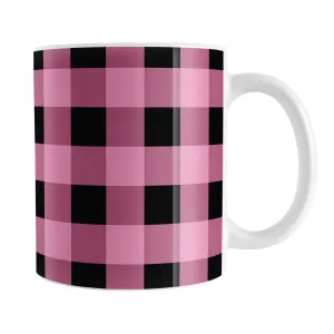 Light Pink and Black Buffalo Plaid Mug