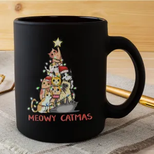 Meowy Catmas Cat Christmas Tree Xmas Cute Kitten Mug