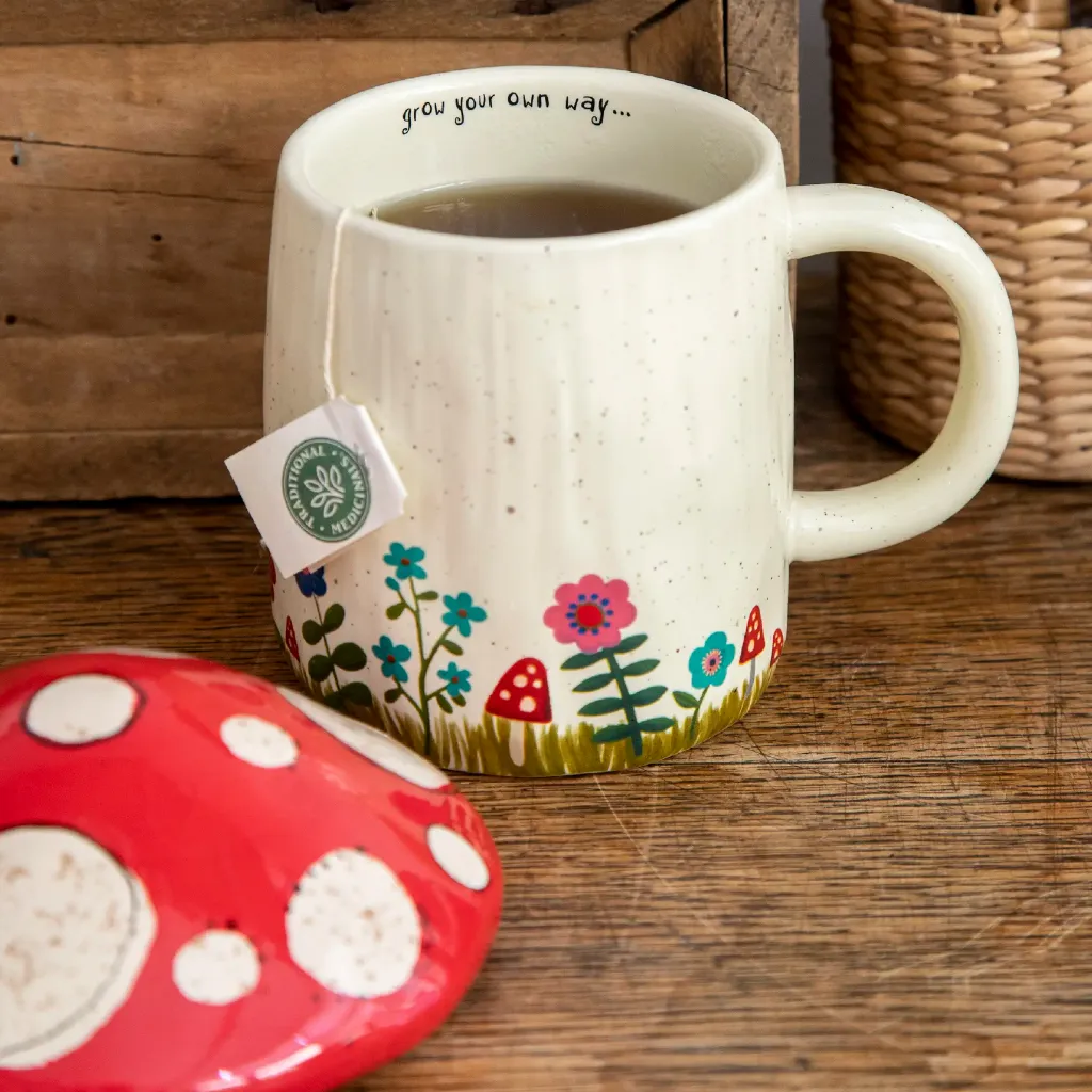 Mushroom Mug With Lid - Grow Your Own Way