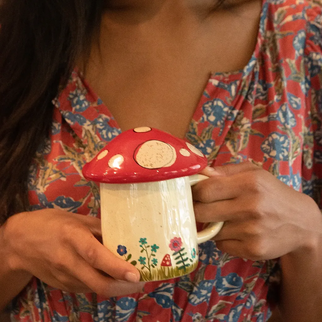 Mushroom Mug With Lid - Grow Your Own Way