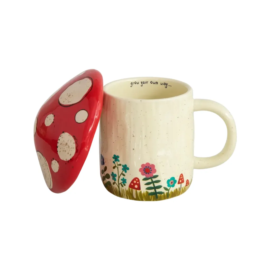 Mushroom Mug With Lid - Grow Your Own Way