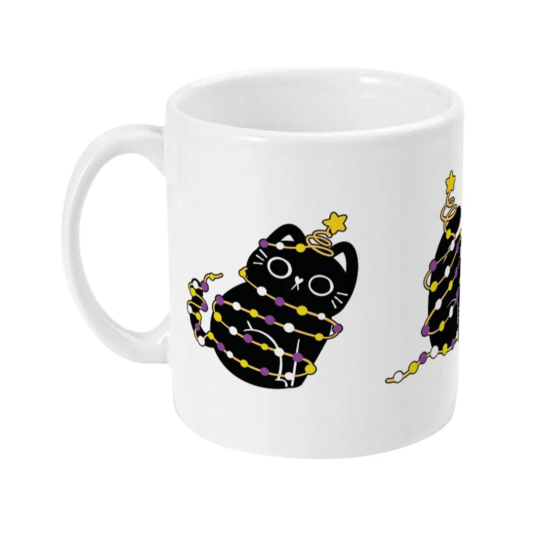 Non Binary Cat Christmas Coffee Mug