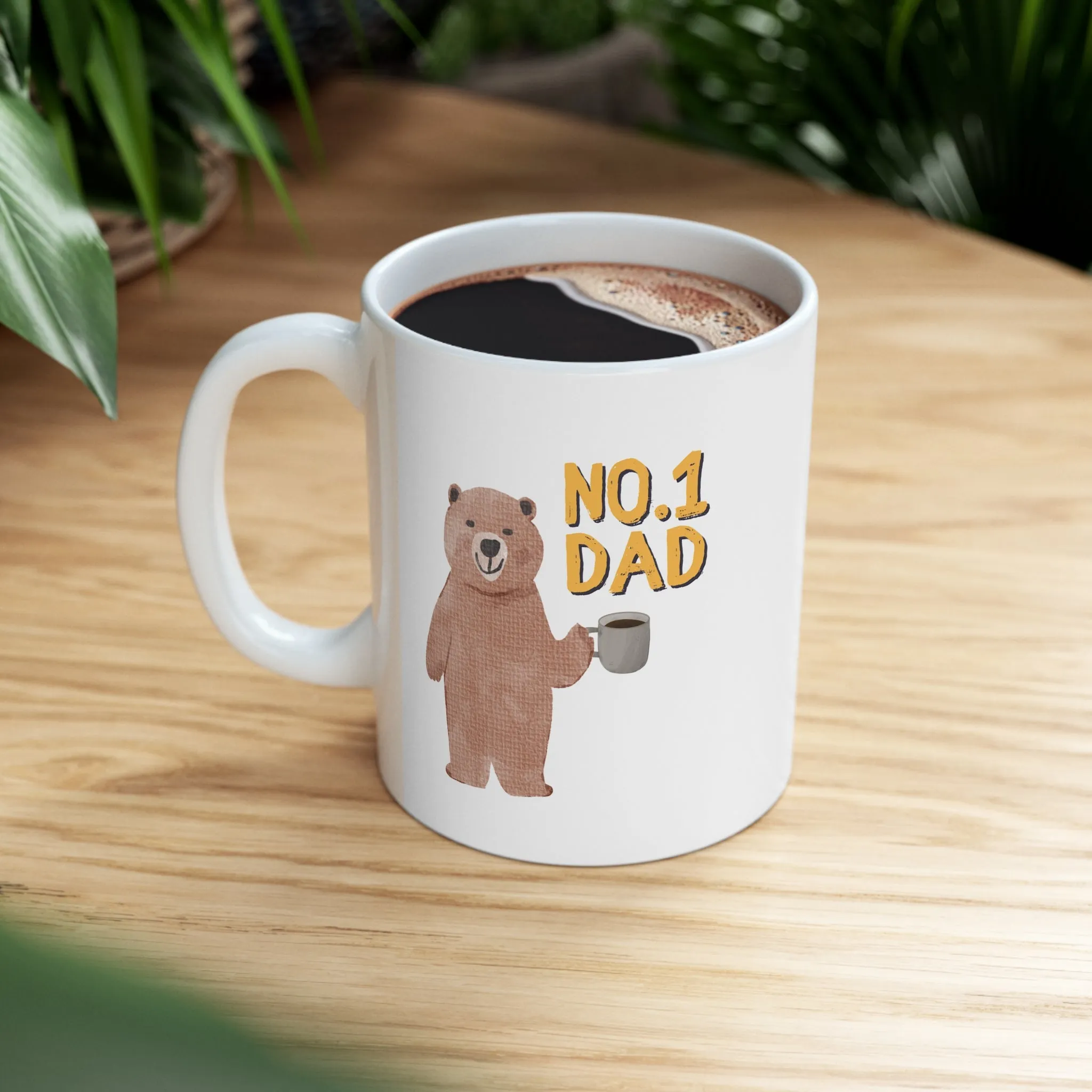 Number One Dad Bear Coffee Tea Mug