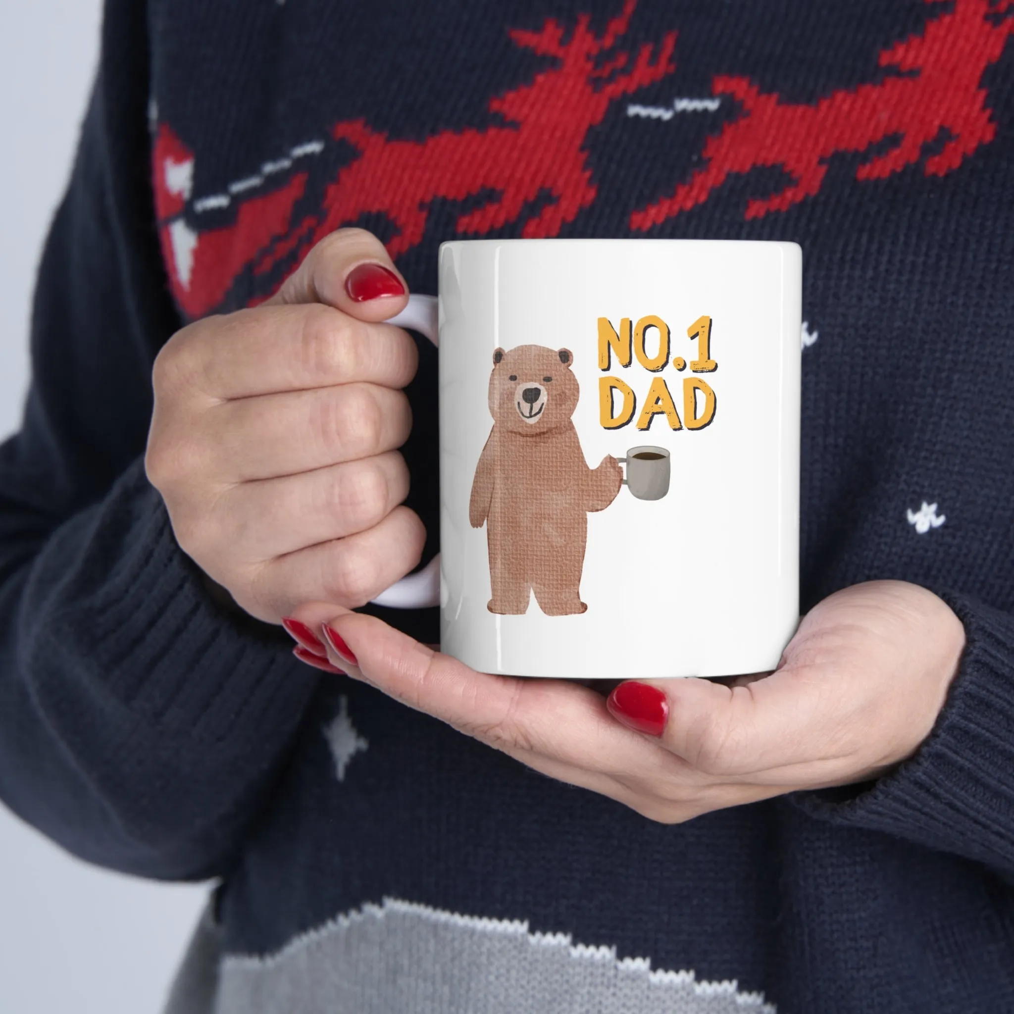 Number One Dad Bear Coffee Tea Mug