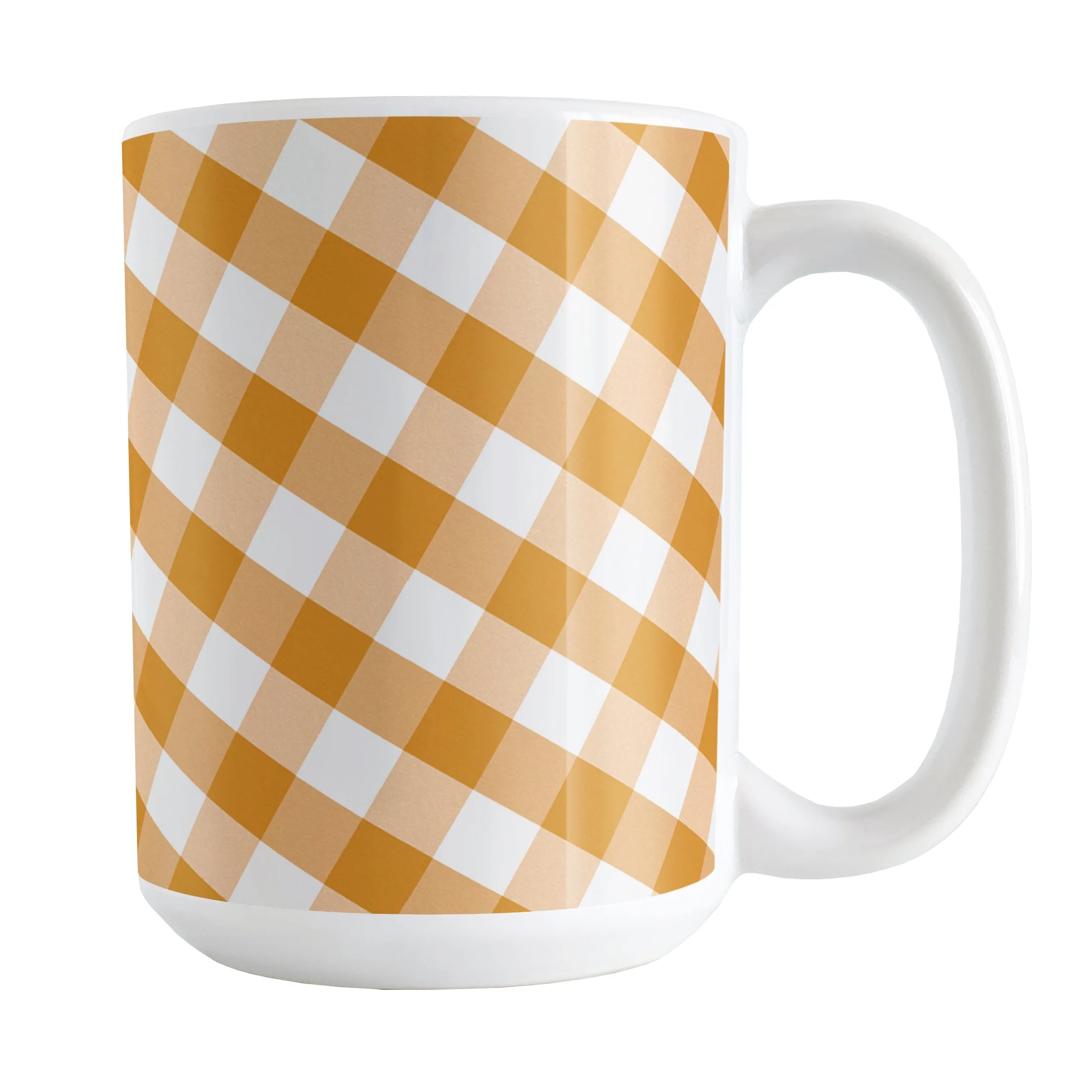 Orange Gingham Mug