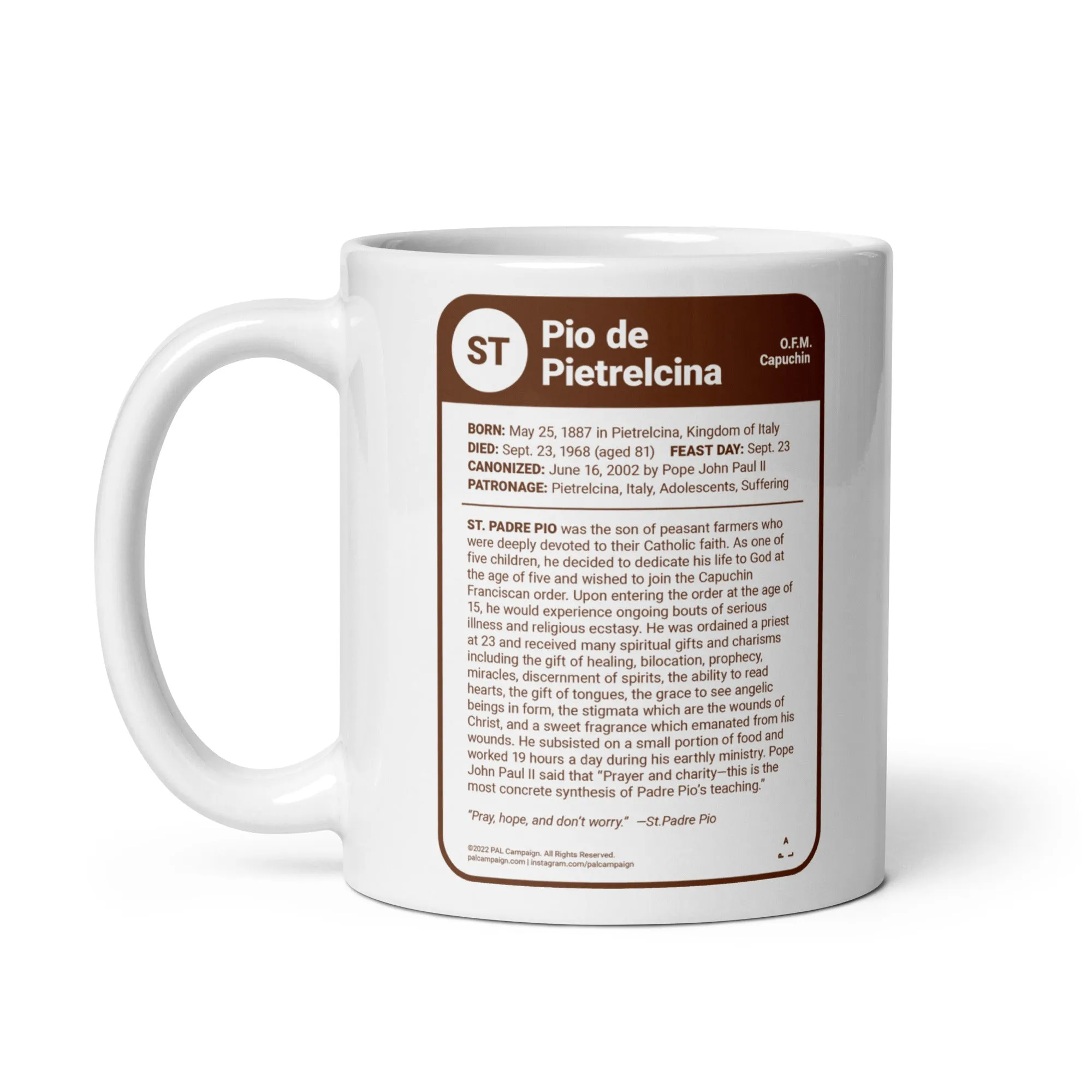 Padre Pio Saint Card Mug