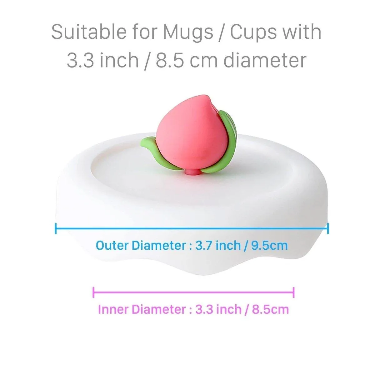 Peach Silicone Cup Lid Cover Topper for Coffee Mug, Tea Cup, Glasses – Starbucks Accessories