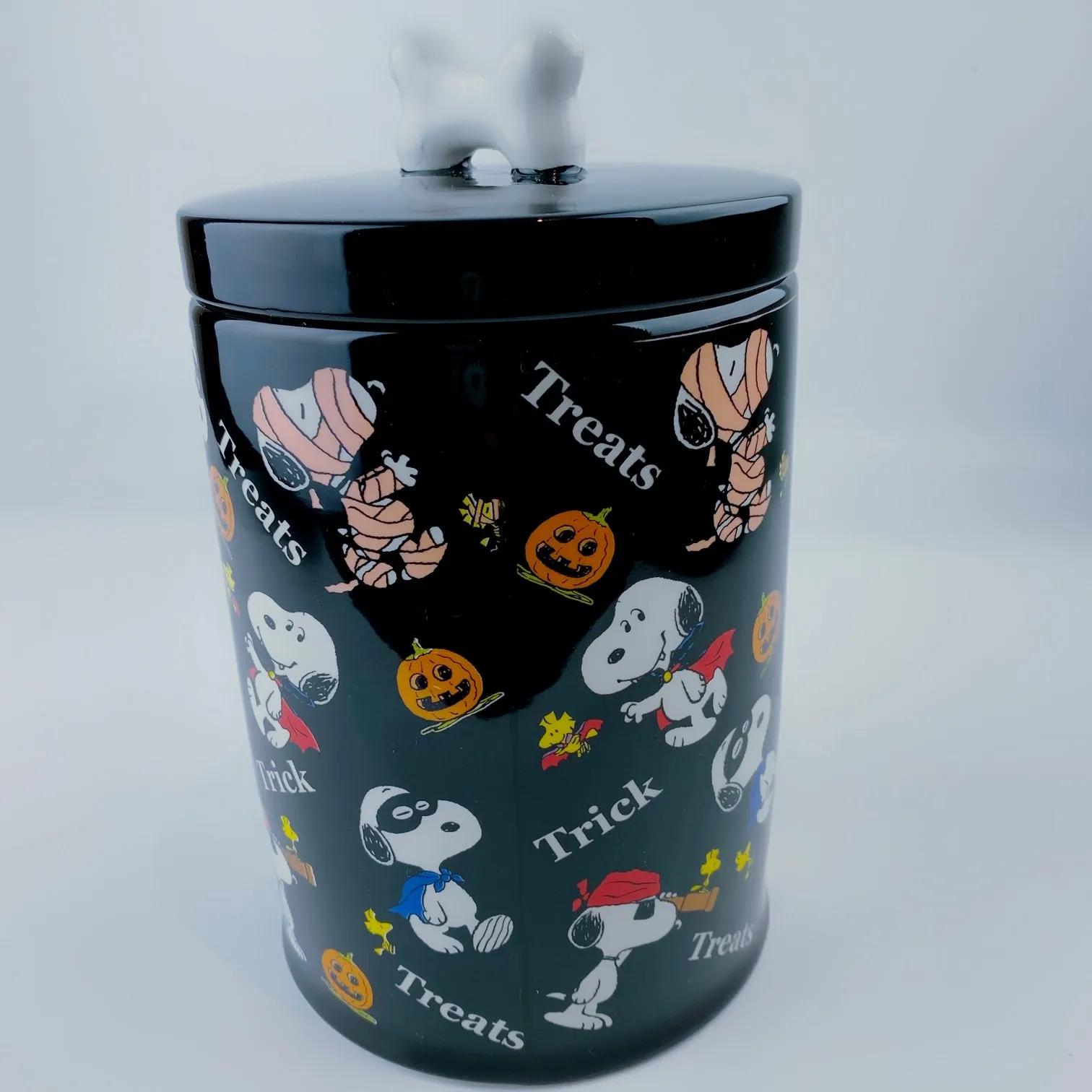 Peanuts Charlie Brown & Friends & Snoopy In Custom 'Treat or Trick' Cookie Jar Canister