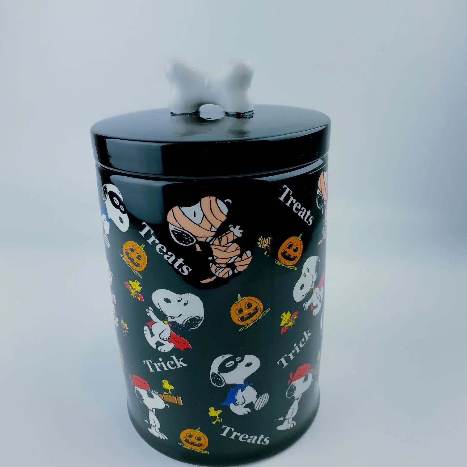 Peanuts Charlie Brown & Friends & Snoopy In Custom 'Treat or Trick' Cookie Jar Canister