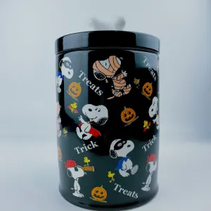 Peanuts Charlie Brown & Friends & Snoopy In Custom 'Treat or Trick' Cookie Jar Canister